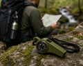 Sifflet de Survie 3-en-1 NomadPulse – Boussole & Thermomètre