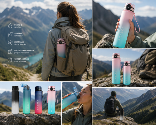 Gourde Sport NomadPulse – Étanche & Réutilisable