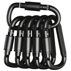 6pcs Carabiner Travel Kit Camping Equipment Alloy Aluminum Survival Gear Camp Mountaineering Hook Carabiner Camping Accessories