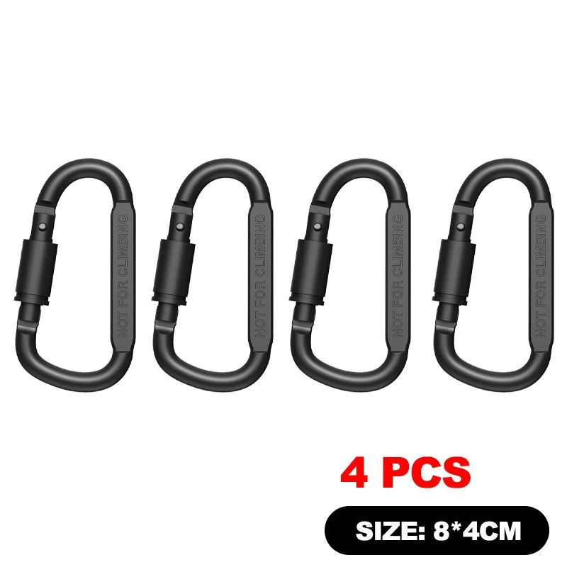 6pcs Carabiner Travel Kit Camping Equipment Alloy Aluminum Survival Gear Camp Mountaineering Hook Carabiner Camping Accessories