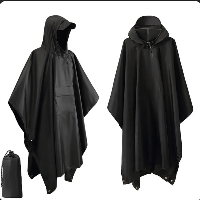 Poncho de Pluie 3-en-1 – Imperméable, Bâche & Abri Outdoor | NomadPulse