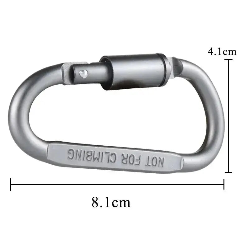 6pcs Carabiner Travel Kit Camping Equipment Alloy Aluminum Survival Gear Camp Mountaineering Hook Carabiner Camping Accessories