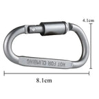 6pcs Carabiner Travel Kit Camping Equipment Alloy Aluminum Survival Gear Camp Mountaineering Hook Carabiner Camping Accessories